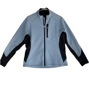 REI Softshell‎ Jacket Women's L Blue Black Full Zip Fleece Lined Pullover